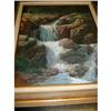 Image 1 : Rock Waterfall Oil on Canvas Painting #1660796