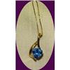 Image 1 : 14K Gold & Blue Topaz Pendant on 14K Chain #1660904