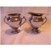 Vintage Chrome on Copper Cream and Sugar Set #1675298