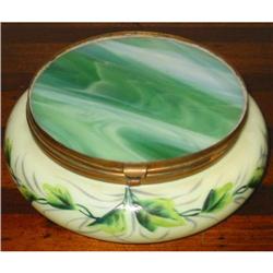 FRENCH OPALINE GLASS BONBONS BOX 19TH CENTURY #1675387