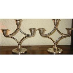silvered metal candelabra #1675389