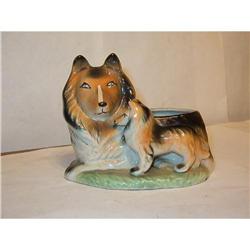 1957  COLLIE DOG PLANTER FIGURINE MADE IN USA #1675417
