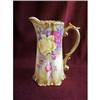 Image 1 : Rose and Gold Gilded Hand Painted Pitcher #1677093