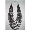 Multi Strand Black Glass Torsade Necklace with #1677135