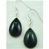 Black Onyx Teardrop Sterling Silver Earrings #1677326