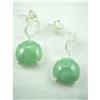 Unique Jade Ball Sterling Silver Earrings #1677331