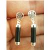 Black Onyx Slide Sterling Silver Earrings #1677333