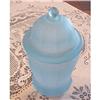 Image 1 : Blue Frosted Satin Glass Jar - Depression Glass#1677444