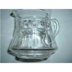 Old Etched Chrystal Milk Pitcher #1677469