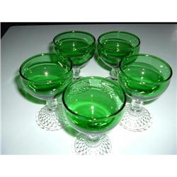 Set of 5 Forest Green and Crystal Cocktail #1677474