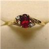Image 1 : Gold, Garnet and Diamond Ring. #1677660