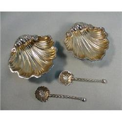 Sterling Silver Salts, Shell Design, Victorian.#1677687