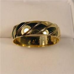 Mans Wedding Ring, Gold, Diagonal Stripes. #1677705