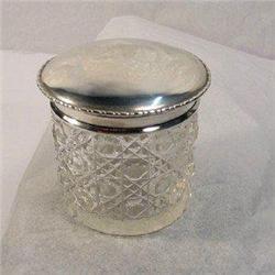 Dressing Table Jar, Sterling Silver Top. #1677717