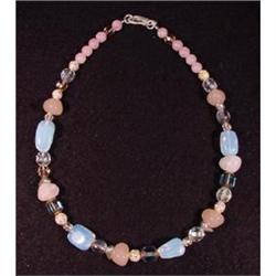 Pink , Moonstone and Bead Necklace. #1677736