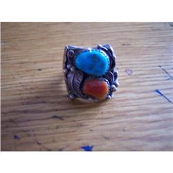 Large Turquoise and Coral Ring #1677807