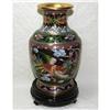 Image 1 : Asian Cloisonne Dragon & Bird Vase on Stand #1677812