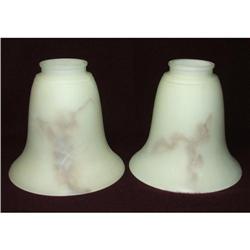 Antique Cream & Caramel Satin Slag Shades #1677813