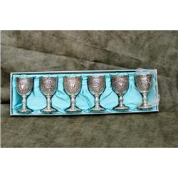 Handsome silverplate cordial set (6) #1677908