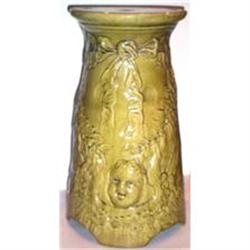 French Cherub Tall Green Jardinere Pedestal #1677921