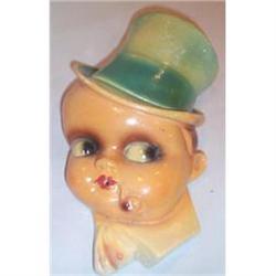 Man with Hat and Pipe Chalkware String Holder #1677922