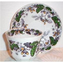 Oak and Ivy Transferware Handless Cup and Sauce#1677933
