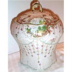 Hand Painted Covered Biscuit Jar #1677947