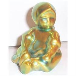STUNNING Zsolnay Green Child Figurine #1677952