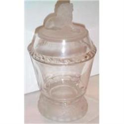 Lion Frosted Lion EAPG Covered Footed Sugar #1677953