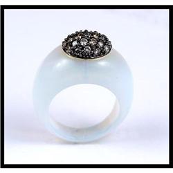 Translucent White Crystal Diamond Ring #1677958