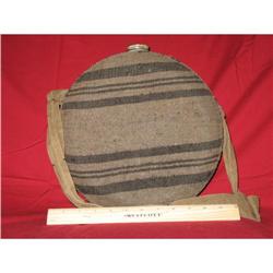 Large Saddle Blanket Covered Western Canteen #1677989