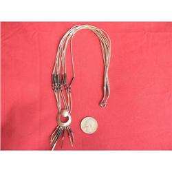 Wonderful Silver Necklace with Beaded Trim #1677994