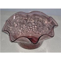1900s Vintage Hand-Blown Amethyst Crackle Glass#1678020
