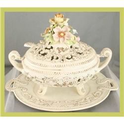 Italian Capo Di Monte Soup Tureen Hand-Painted #1678095