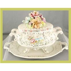 Italian Capo Di Monte Soup Tureen Hand-Painted #1678096