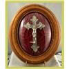 Image 1 : French Religious Crucifix Framed Convex Glass #1678107