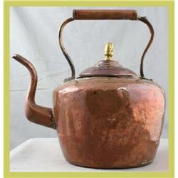 Antique French Kitchenware Tea Kettle Copper #1678136
