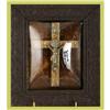 Image 1 : Antique French Religious Crucifix Framed Convex#1678145