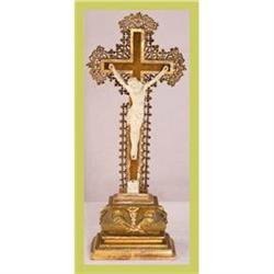 Antique French Religious Crucifix Jesus Chalk #1678153