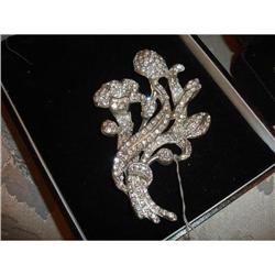 1930's Rhinestone in Rhodium Brooch #1678179