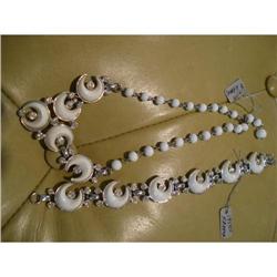 Vintage Kramer Choker & Bracelet  White Silver #1678186