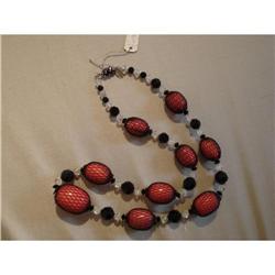 Vendome Necklace Black Coral color Crystal #1678187