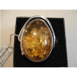Vintage Sterling Baltic Amber Ring #1678190