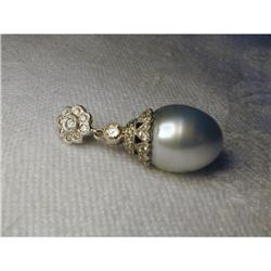 18K WG Cultured Pearl Diamond Pendant Enhancer #1678215
