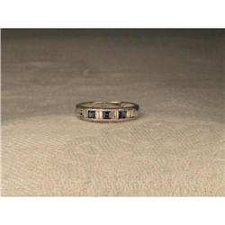 Estate 14K WG Sapphire Diamond Stacking Ring #1678227