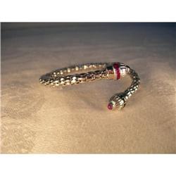 Estate 14K WG White Gold Ruby Sapphire Bangle #1678233