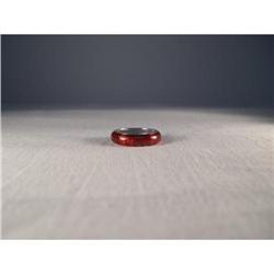 18K Gold Hidalgo Red Enamel Textured Band #1678241