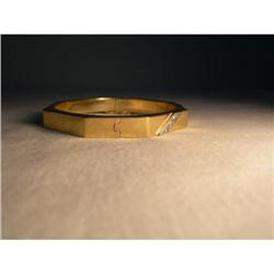 Estate 14K YG Gold Diamond Sexagon Bangle #1678245