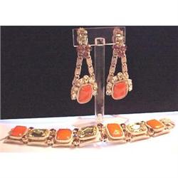 Signed Robert jewed bracelet & earrings #1678254