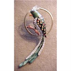 enamel parrot on a swing pin #1678258